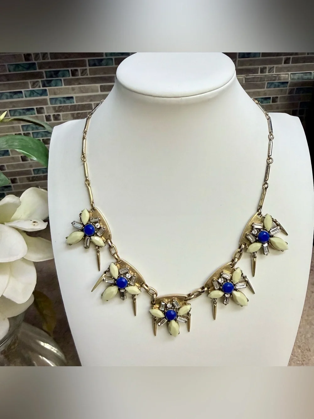 J. Crew Rhinestone Bib Statement necklace
